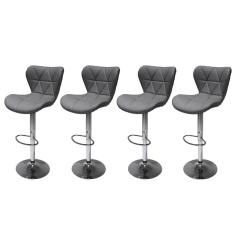 Kit 4 Banquetas Giratórias Formiga Cinza