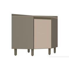 Módulo Cozinha Henn Connect Balcão Canto Oblíquo 1 Porta C/tampo Duna/cristal