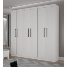 Guarda Roupa Solteiro 6 Portas 3 Gavetas - Ubatuba-neve - Star Móveis