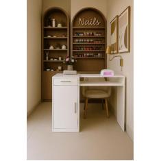 Escrivaninha Mesa Multiuso com 1 Gaveta e 1 Porta Para Escritório Mani