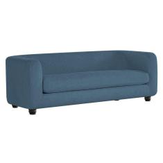 Sofá 3 Lugares Luxo Recepção Escritorio Sala Veneza 180cm Linho - Adj Decor Cor Azul Royal