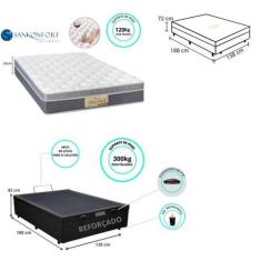 Conjunto Cama Box Baú Casal + Colchão Sankonfort Sleep Fresh Molas Ens
