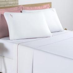 Jogo Cama Lençol Percal 200 Fios 100% Algodão Liana Queen 04 - Bia Enx