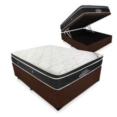 Cama Box Baú Casal + Colchão De Molas Ensacadas - Ortobom - Elegant Su