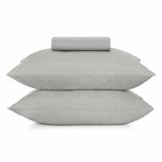 Jogo de Cama Casal 3 Peças Altenburg Toque Acetinado Slim Zinc Cinza, 