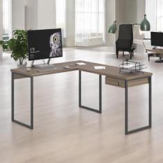 Mesa Home Office Escrivaninha L Industriale Affara com Gaveteiro - Ple