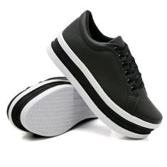 Tênis Dk Uze Shoes Casual Liso com Cadarço Sola Leve Feminino-Feminino