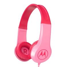 Fone De Ouvido Infantil Motorola Squads 200 Rosa Com Microfone Limitador De Volume 85Db Para Criança