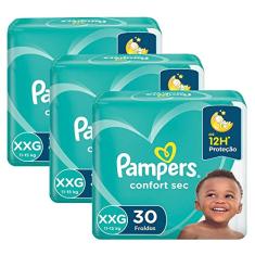 Kit Fralda Pampers Confort Sec Xxg com 90 Tiras