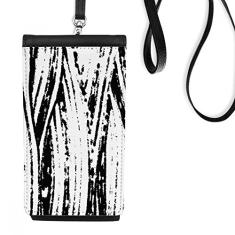 Bolsa para celular com textura de linha vertical para escova, bolso preto