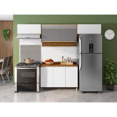 Cozinha Completa Bartira Amazonita com 7 Portas e 3 Prateleiras - 280cm de largura