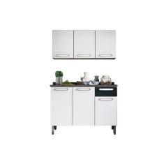 Cozinha Modulada Bertolini Evidence 2 Peças (1 Armário + 1 Balcão) C2P07 Branco/Preto