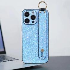 Pulseira Flash Powder Phone Case para Iphone 13 11 12 14 15 Pro Max 14 15 Plus Flash Powder Cover para IPhone 12 13 14 15 ProMax, azul flash, para iPhone 11 ProMax