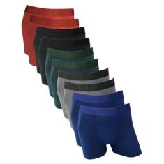 Kit 10 Cuecas Box Boxer Fristyle Em Microfibra Lisa Infantil, M