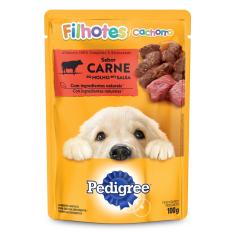 Ração úmida sachê pedigree carne ao molho cães filhotes 100G