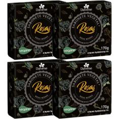 4UN Sabonete Vegetal Rosas Negras 170g Davene