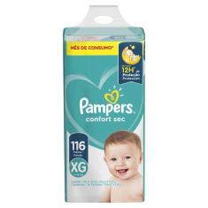 Fralda Pampers Confort Sec Tamanho XG com 116 Fraldas Descartáveis
