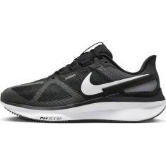 NIKE Tênis de corrida masculino Air Zoom Structure 25 Wide, Preto, branco, cinza ferro, 43 BR