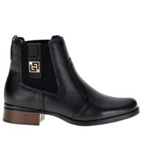 Bota Cano Curto Pegada Feminina Couro 282003 Preta