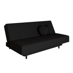 Sofá-Cama Casal 3 Lugares Jimmy Suede Preto
