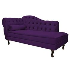 Recamier Diana 185cm Lado Direito Suede Roxo - Doce Sonho Móveis