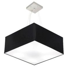 Lustre Pendente Quadrado Md-4040 C pula Em Tecido 21/50x50cm