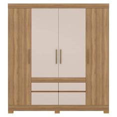 Guarda Roupa Casal 4 Portas 64110 Amendola Off White Demobile Amendola Off White