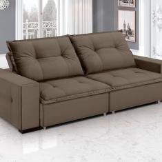 Sofá Aquarius - Retrátil / Reclinável 200 Cm- Veludo Marrom