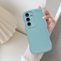 UEEBAI Capa de silicone com moldura ondulada para Samsung Galaxy A15 4G/5G, linda moldura ondulada, ajuste fino, à prova de choque, capa macia e bonita encaracolada feminina para Galaxy A15 4G/5G