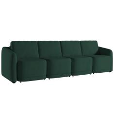 Sofá Cama Casal Para Sala 356cm Polska K04 Veludo Verde - Mpozenato