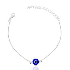 Pulseira Olho Grego  Banhada a Prata