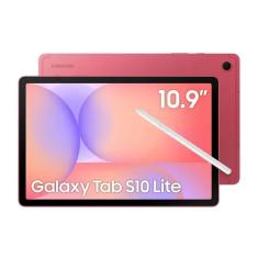 Tablet Samsung Galaxy Tab S10 Lite 128GB WiFi - Vermelho, com Caneta S Pen e Capa, RAM 6GB, Tela 10.9"