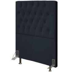 Cabeceira Cama Box Solteiro 90cm Diamante D10 Suede Preto