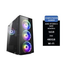 Computador Gamer Brx Amd Ryzen 5 1600G 16Gb Ssd 480Gb + Wi-Fi