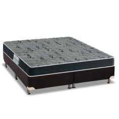  Cama Box Queen: Colchão Espuma D33 Probel ProDormir Advanced Mega Resistente + Base CRC Suede Black(158x198)