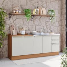 Cozinha Compacta 2 Peças com Tampo para Cooktop Nature/Areia