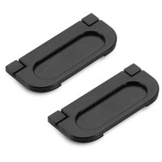 Evionlin 【Pacote com 10】 Puxador embutido preto puxador invisível para gaveta dobrável instalação oculta polimento embutido para móveis puxadores de porta de armário com parafusos