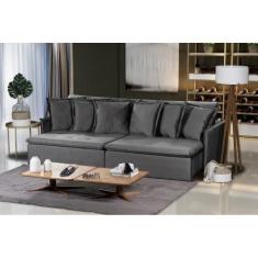 Sofá Modular 5 Lugares Olinda 2.90 MT com Molas Retrátil e Reclinável 