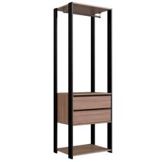 Guarda Roupa Closet 02 Gavetas 183x60cm Preto Montana Proddy Preto Montana