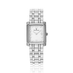 Relógio De Pulso Jean Vernier Feminino Pulseira Aço Jv04953L