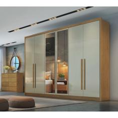 Guarda Roupa 6 Portas 6 Gavetas com Espelho Reno