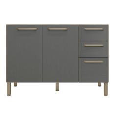 Balcão Cozinha Com Tampo E 2 Portas New Freijó Gris