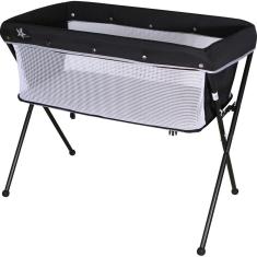 Berço Dobrável Portátil Galzerano Co-Leito Bari - Preto/Preto/Cinza