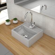 Kit Cuba Q32 com Válvula Click 1/2, Sifão Pvc e Flexível Compace Cinza