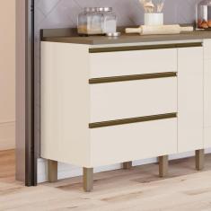 Balcão 3 Gavetas 60cm Connect Off White