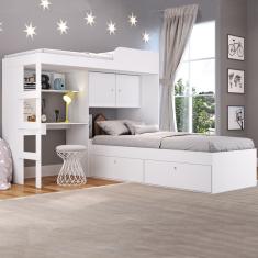 Beliche 6 Portas 1 Gaveta Cj038 Branco - Art In Móveis