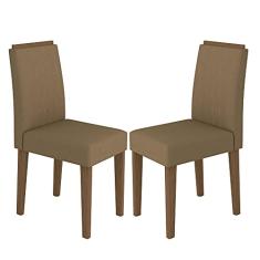 Kit Com 2 Cadeiras Para Sala De Jantar Ana Imbuia Marrom VL02 New Ceval