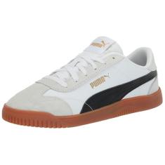 PUMA Tênis feminino Club 5v5 Lux, Puma branco-puma preto e cinza, 35