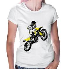 Baby Look Motocross Jump - Foca na Moda, Branco, G