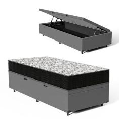 Cama Box Baú com Colchão de Espuma D45 Ortobom Airtech 150 D45 Solteir